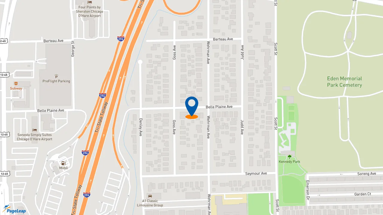 https://pageleap.com map showing location of Subway in Schiller Park.