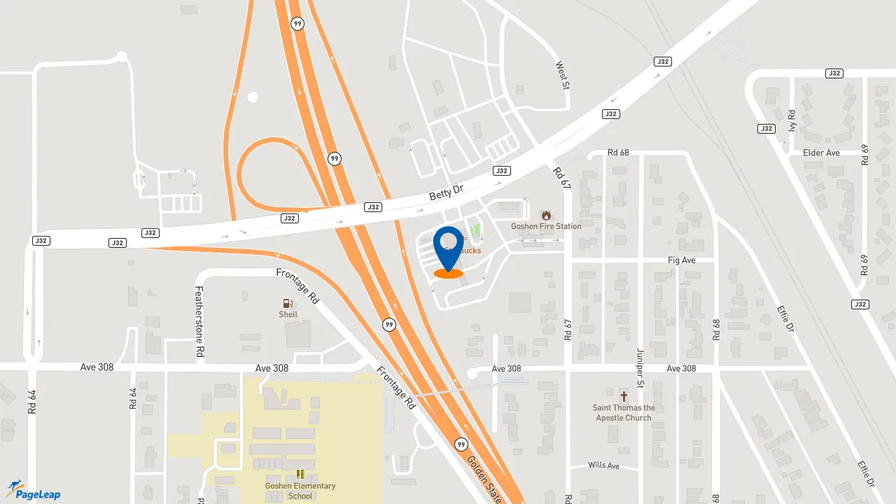 https://pageleap.com map showing location of Subway in Visalia.