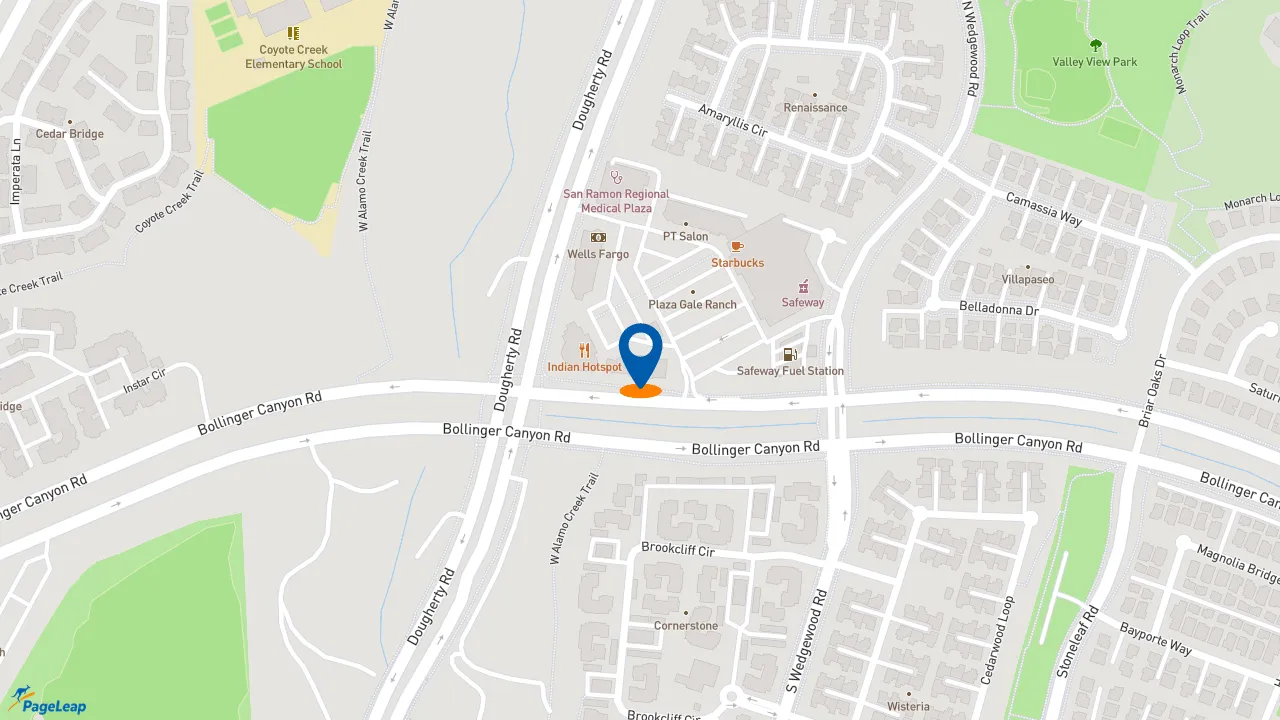 https://pageleap.com map showing location of Subway in San Ramon.