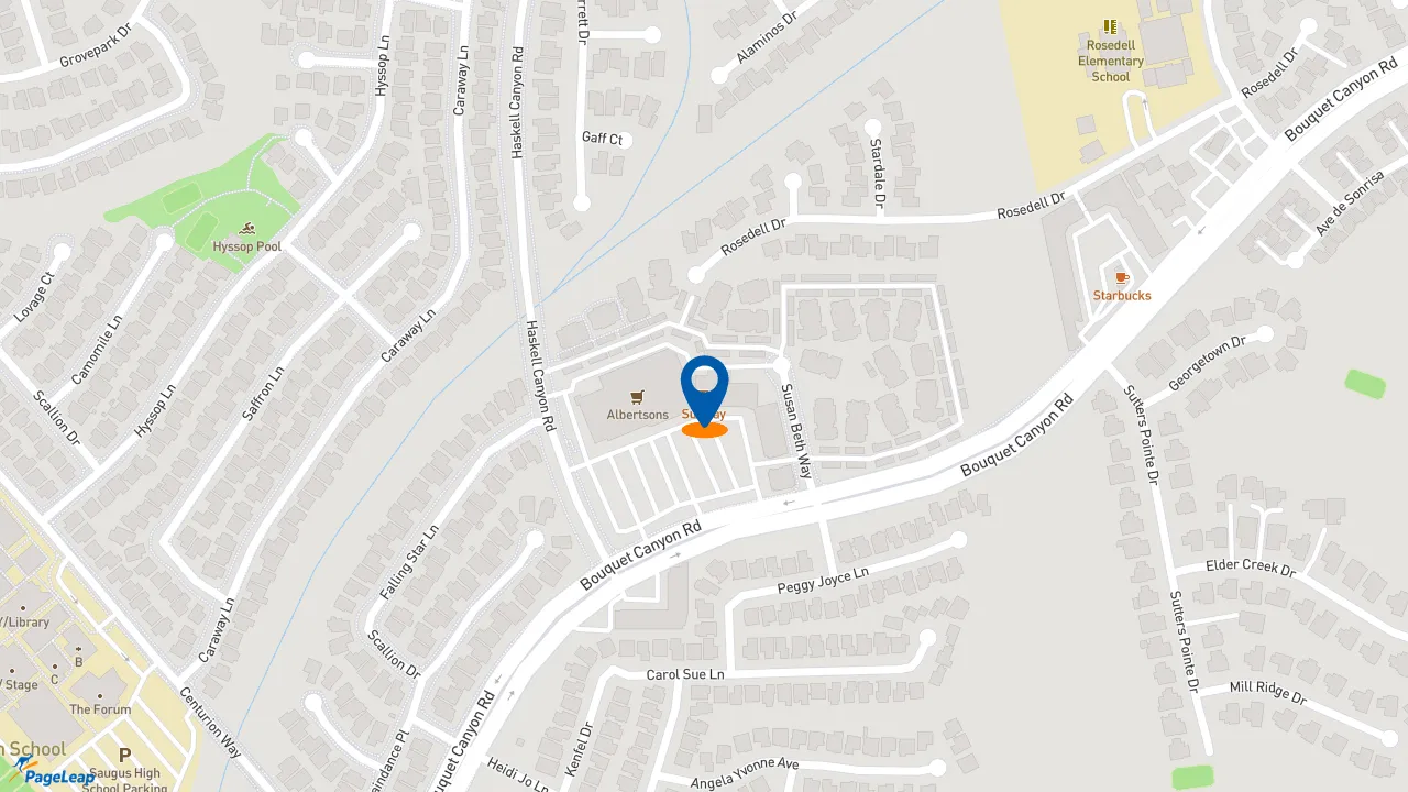 https://pageleap.com map showing location of Subway in Santa Clarita.