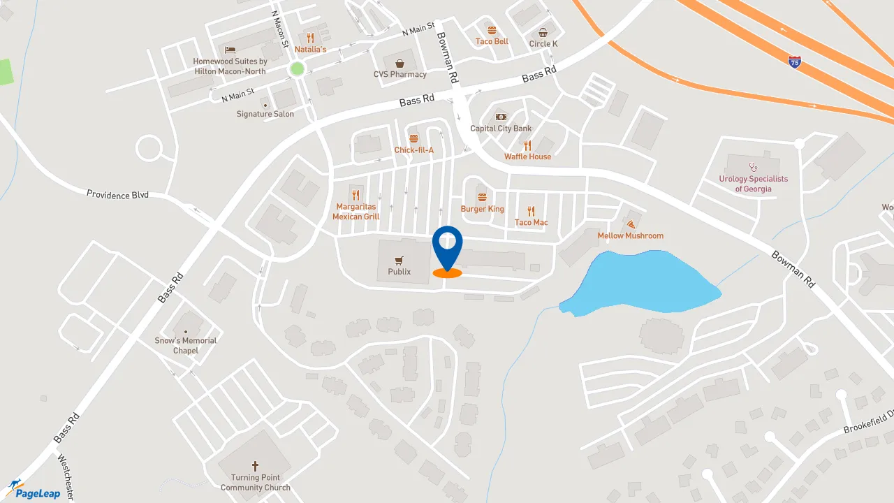 https://pageleap.com map showing location of Subway in Macon.