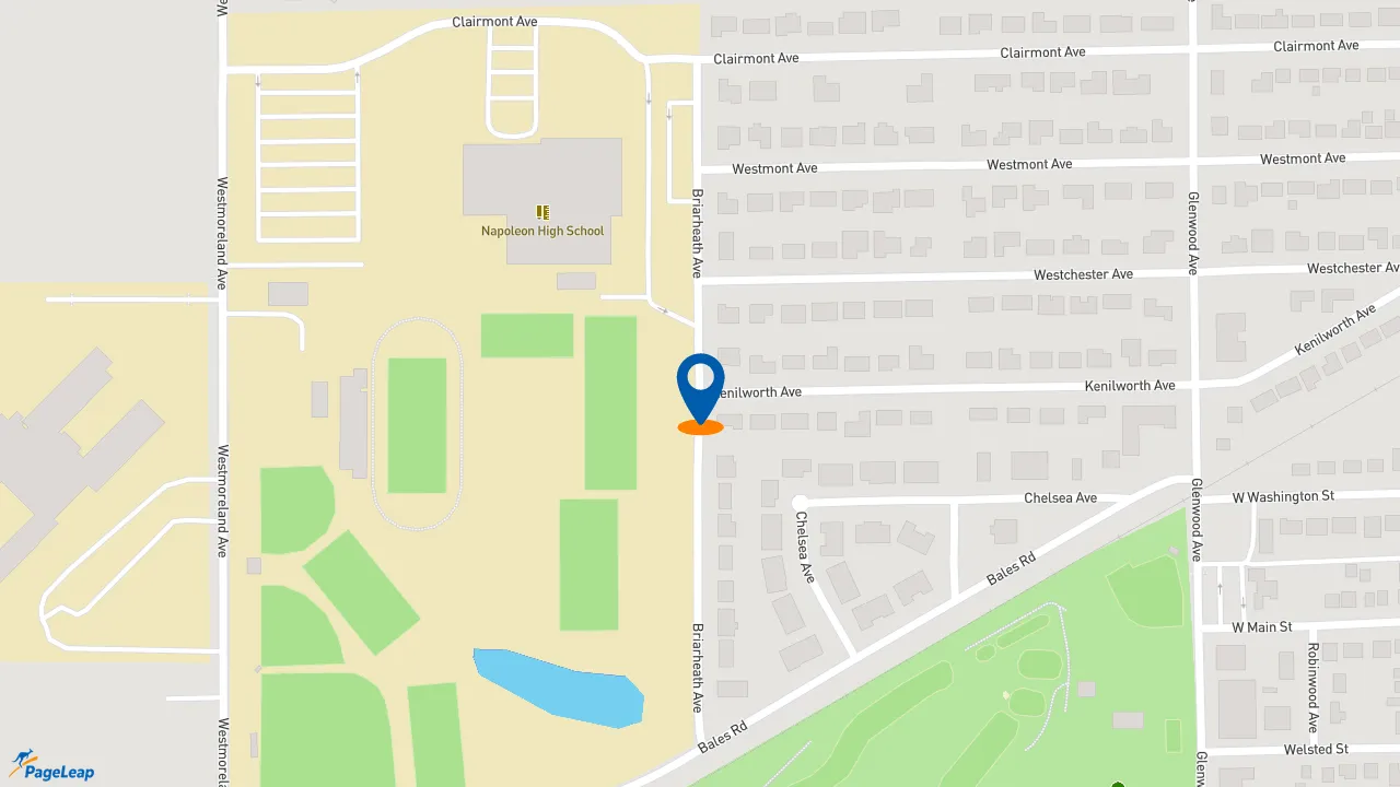 https://pageleap.com map showing location of Subway in Napoleon.