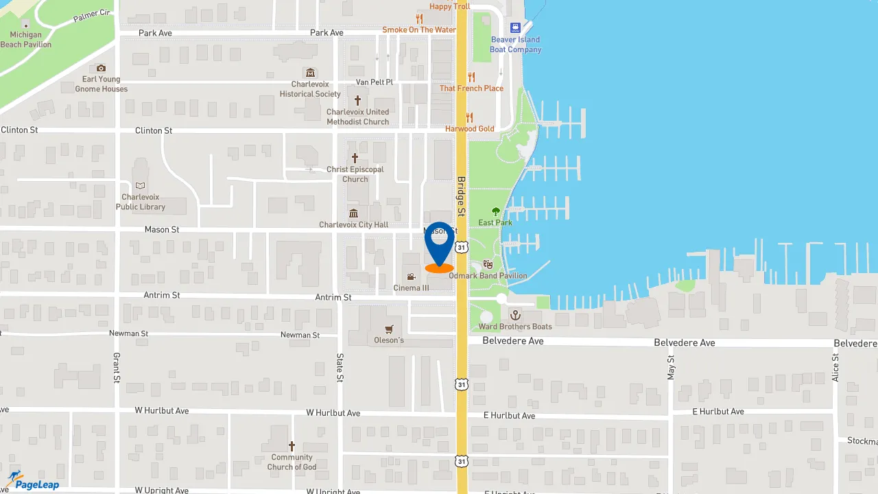https://pageleap.com map showing location of Subway in Charlevoix.
