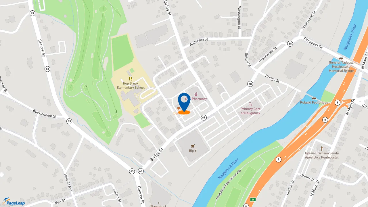 https://pageleap.com map showing location of Subway in Naugatuck.