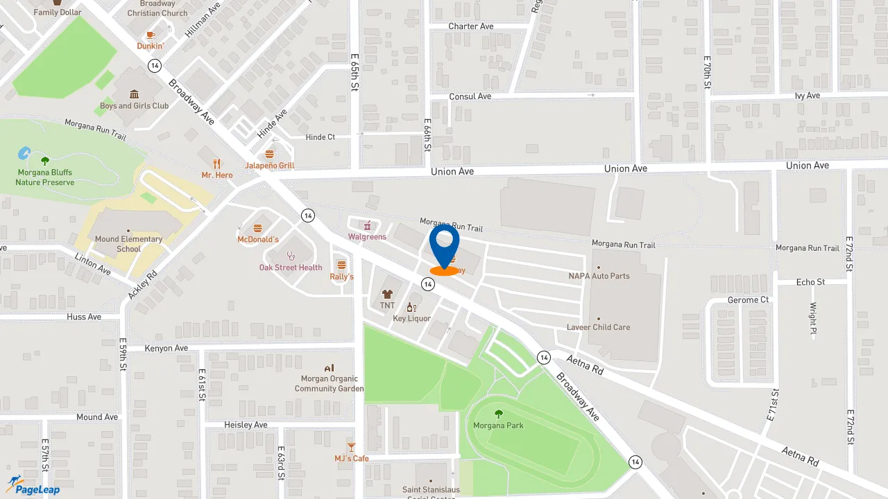 https://pageleap.com map showing location of Subway in Cleveland.