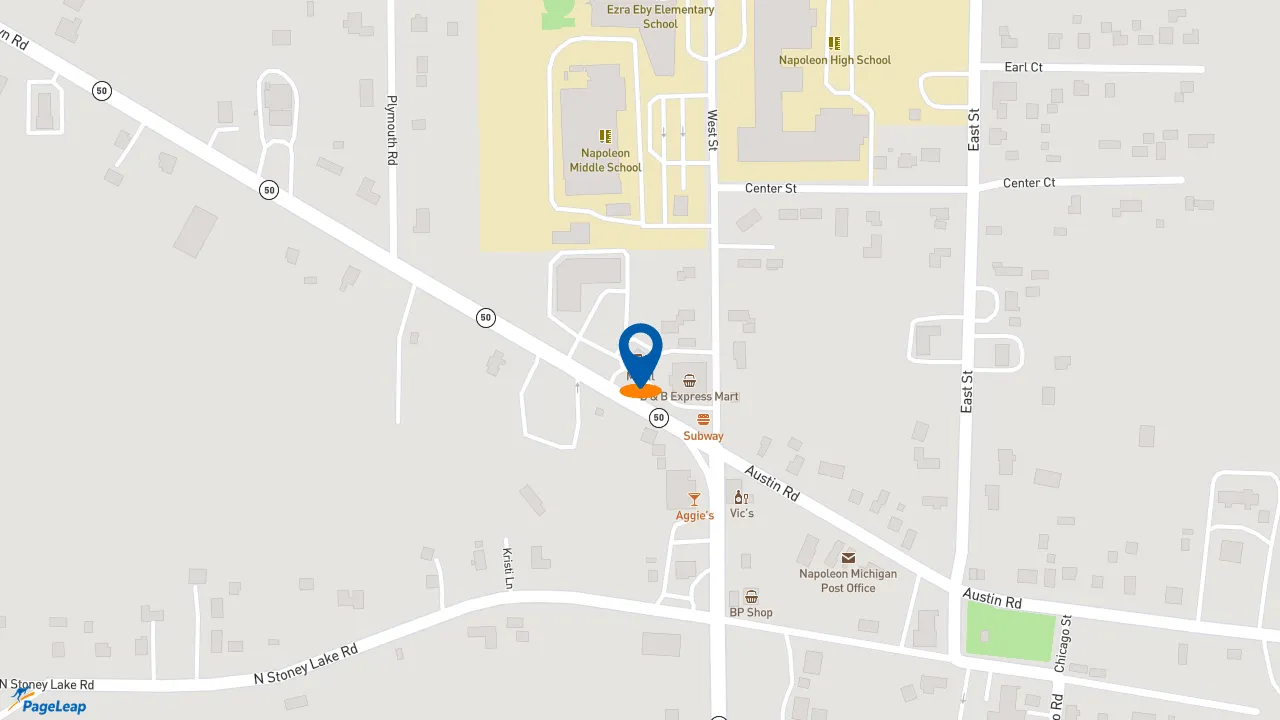 https://pageleap.com map showing location of Subway in Napoleon.