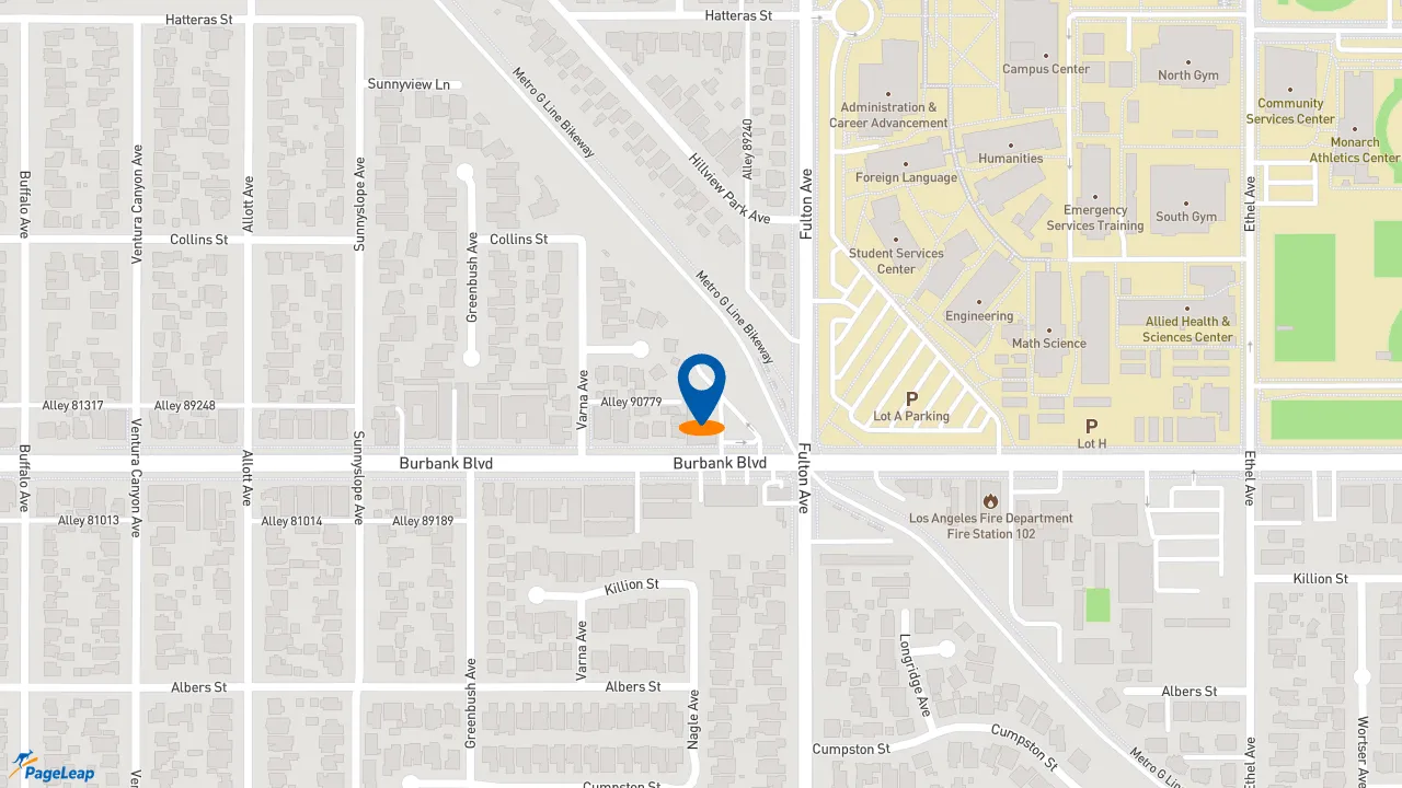 https://pageleap.com map showing location of Subway in Los Angeles.