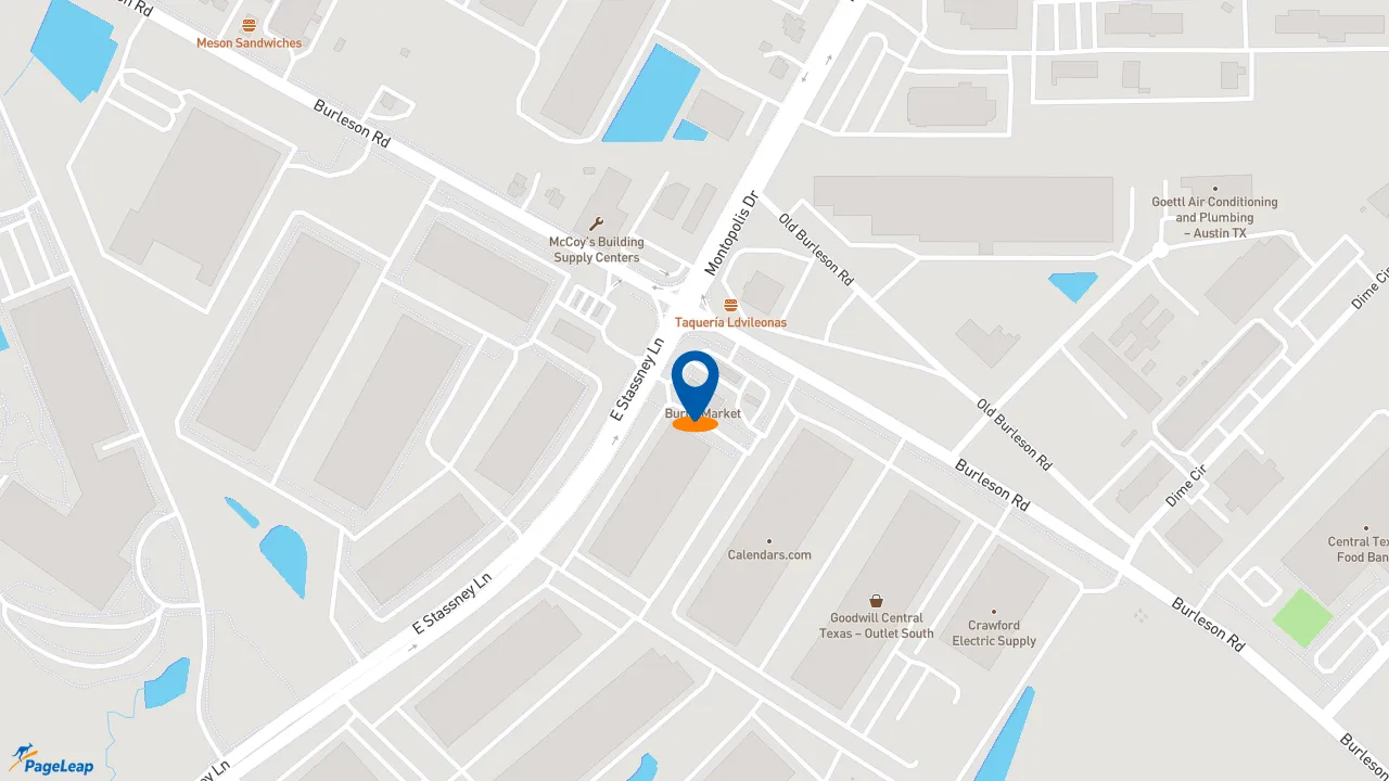 https://pageleap.com map showing location of Subway in Austin.