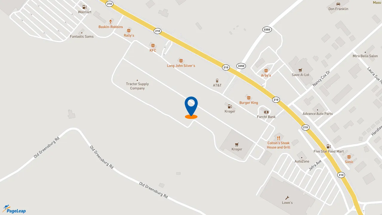 https://pageleap.com map showing location of Subway in Campbellsville.