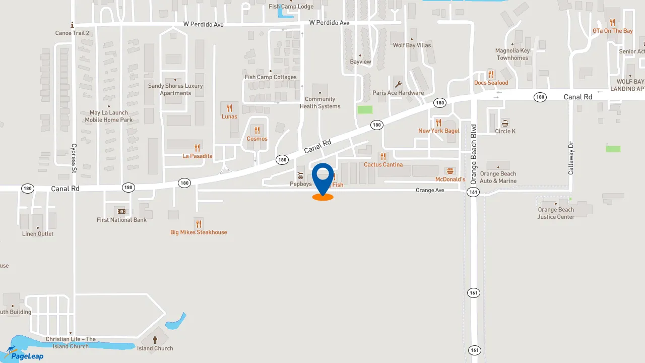 https://pageleap.com map showing location of Subway in Orange Beach.