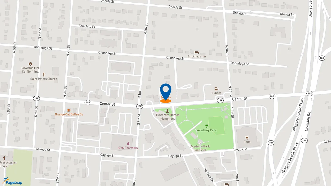 https://pageleap.com map showing location of Subway in Village Of Lewiston.