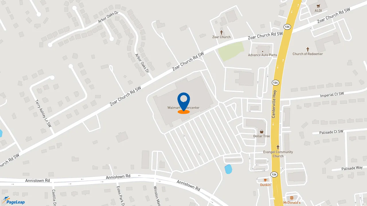 https://pageleap.com map showing location of Subway in Snellville.