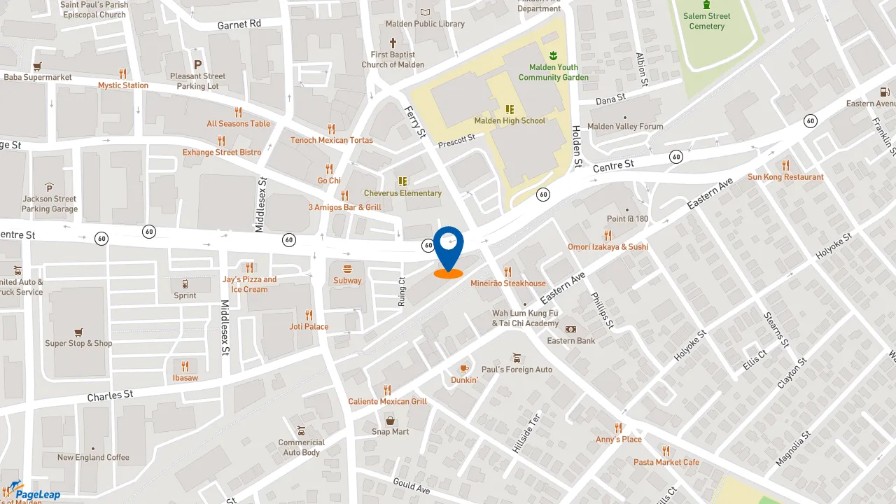 https://pageleap.com map showing location of Subway in Malden.