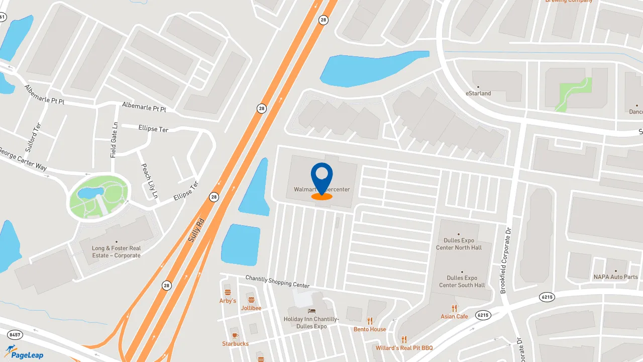 https://pageleap.com map showing location of Subway in Chantilly.