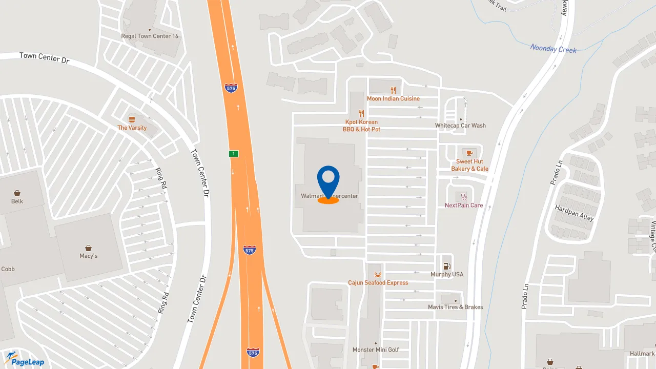 https://pageleap.com map showing location of Subway in Marietta.