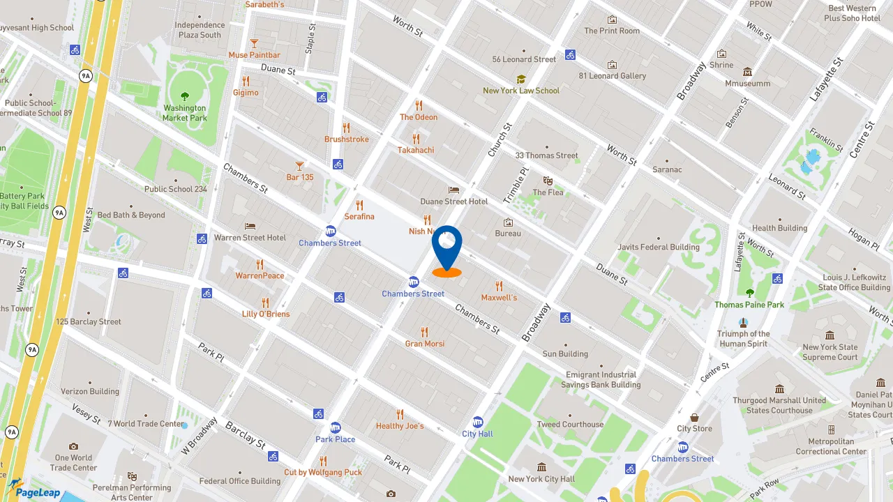 https://pageleap.com map showing location of Subway in City Of New York.
