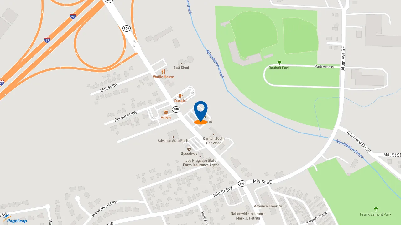 https://pageleap.com map showing location of Subway in Canton.