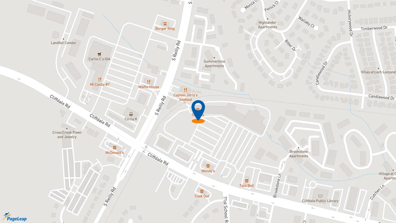 https://pageleap.com map showing location of Subway in Fayetteville.