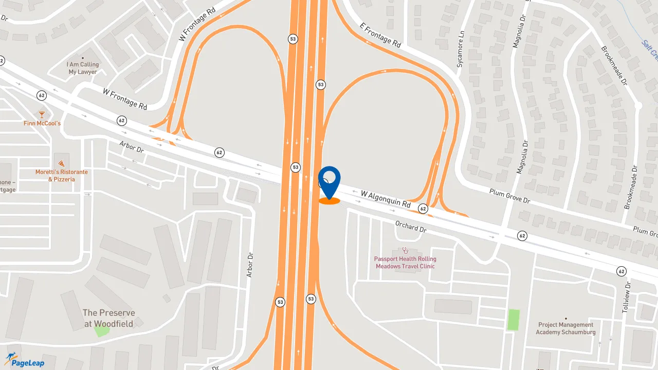 https://pageleap.com map showing location of Subway - Closed in Rolling Meadows.