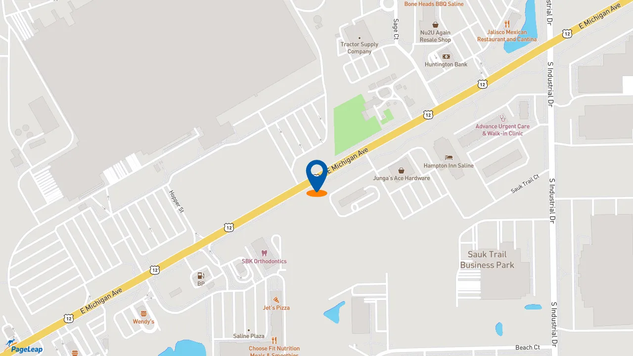 https://pageleap.com map showing location of Subway - Closed in Saline.