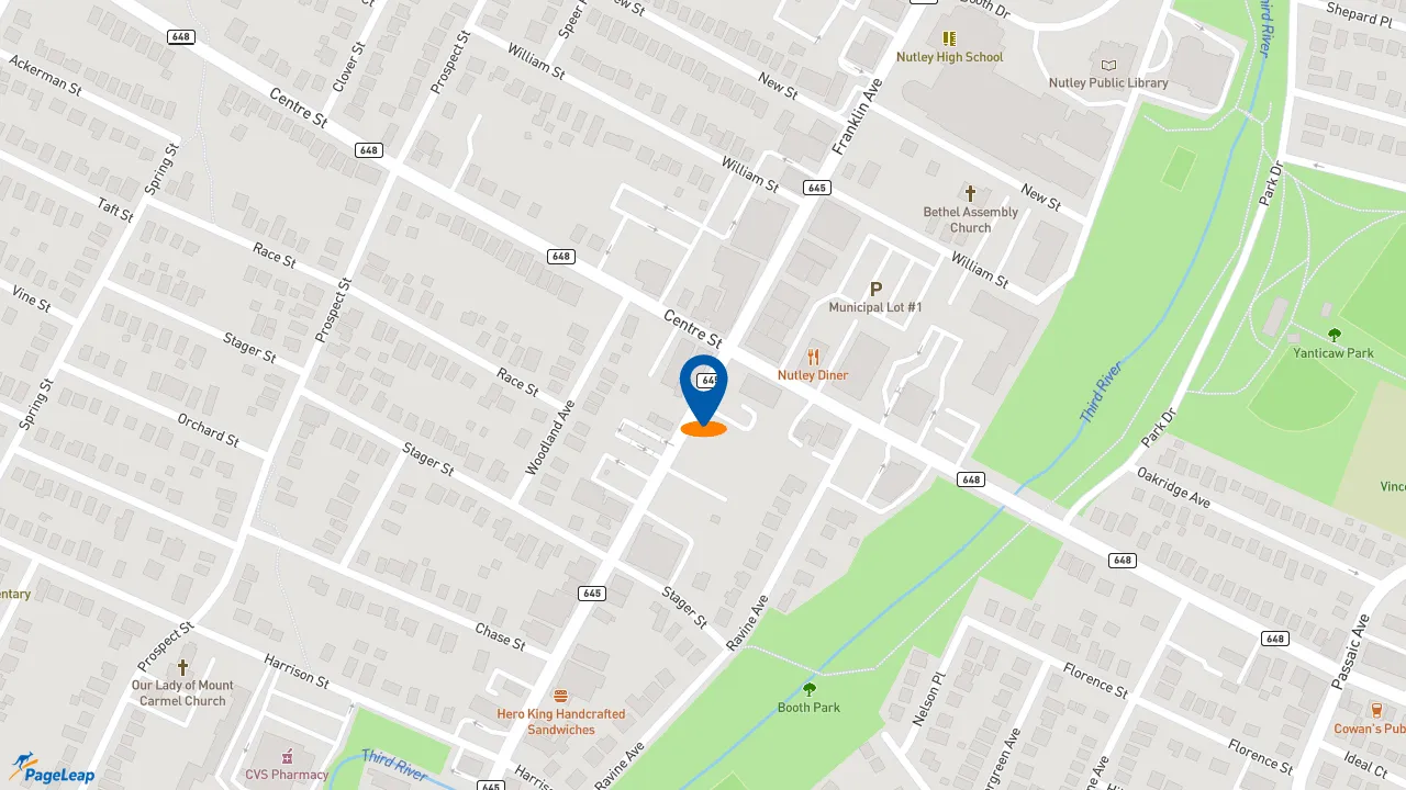 https://pageleap.com map showing location of Subway - Closed in Nutley.