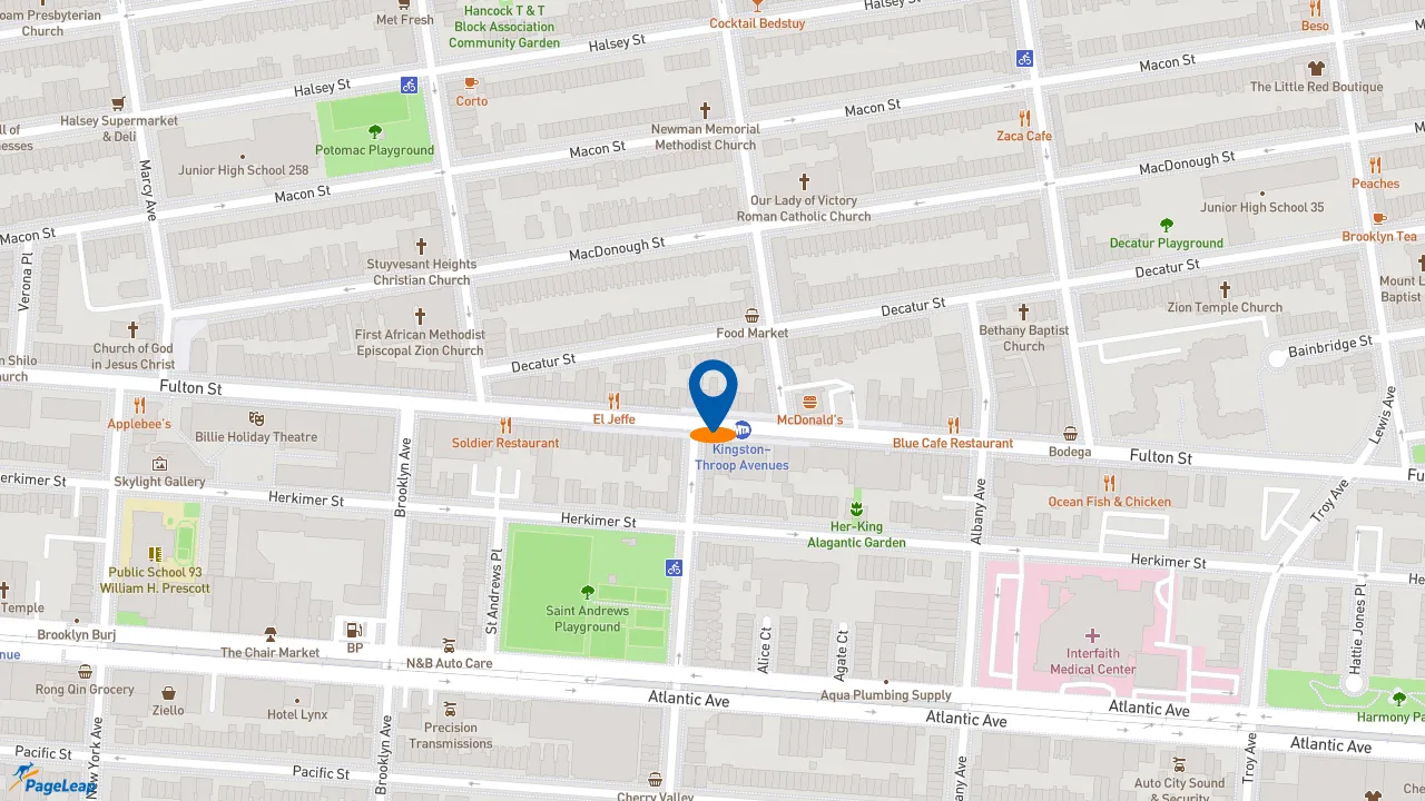 https://pageleap.com map showing location of Subway - Closed in Brooklyn.