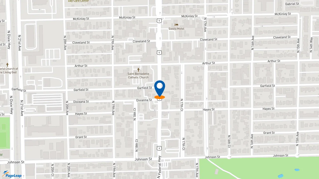 https://pageleap.com map showing location of Subway - Closed in Hollywood.