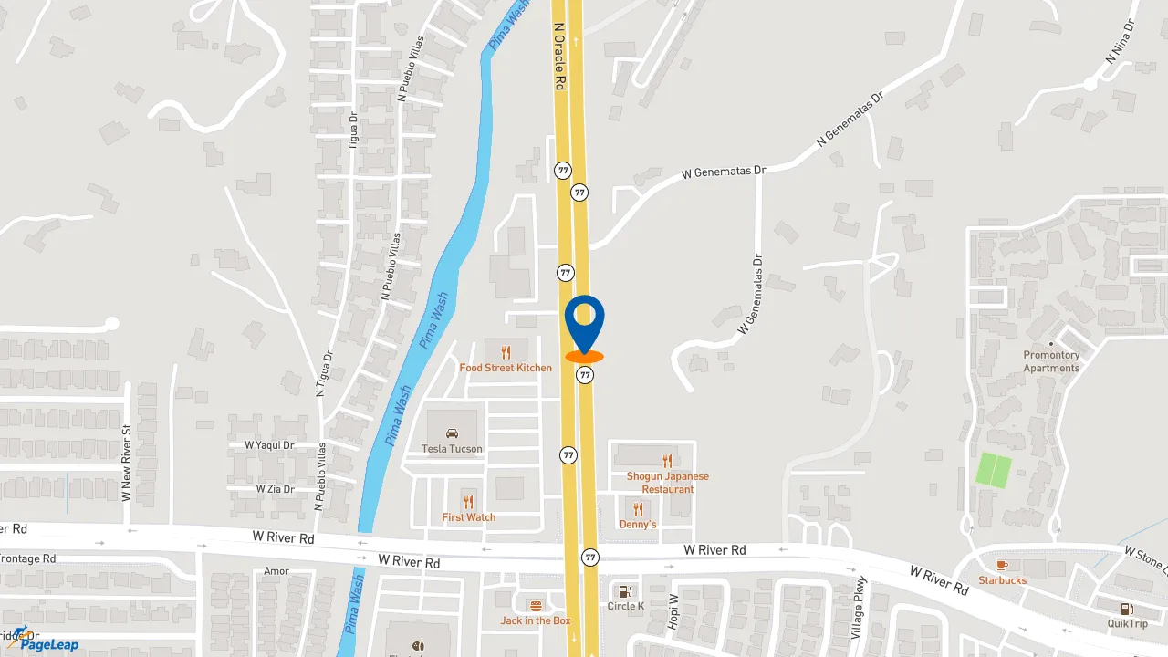 https://pageleap.com map showing location of Subway - Closed in Tucson.