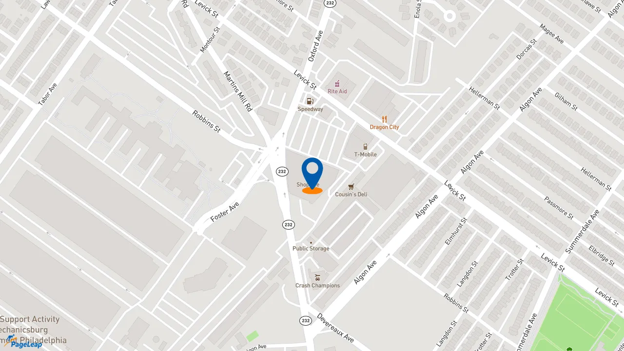 https://pageleap.com map showing location of Subway - Closed in Philadelphia.