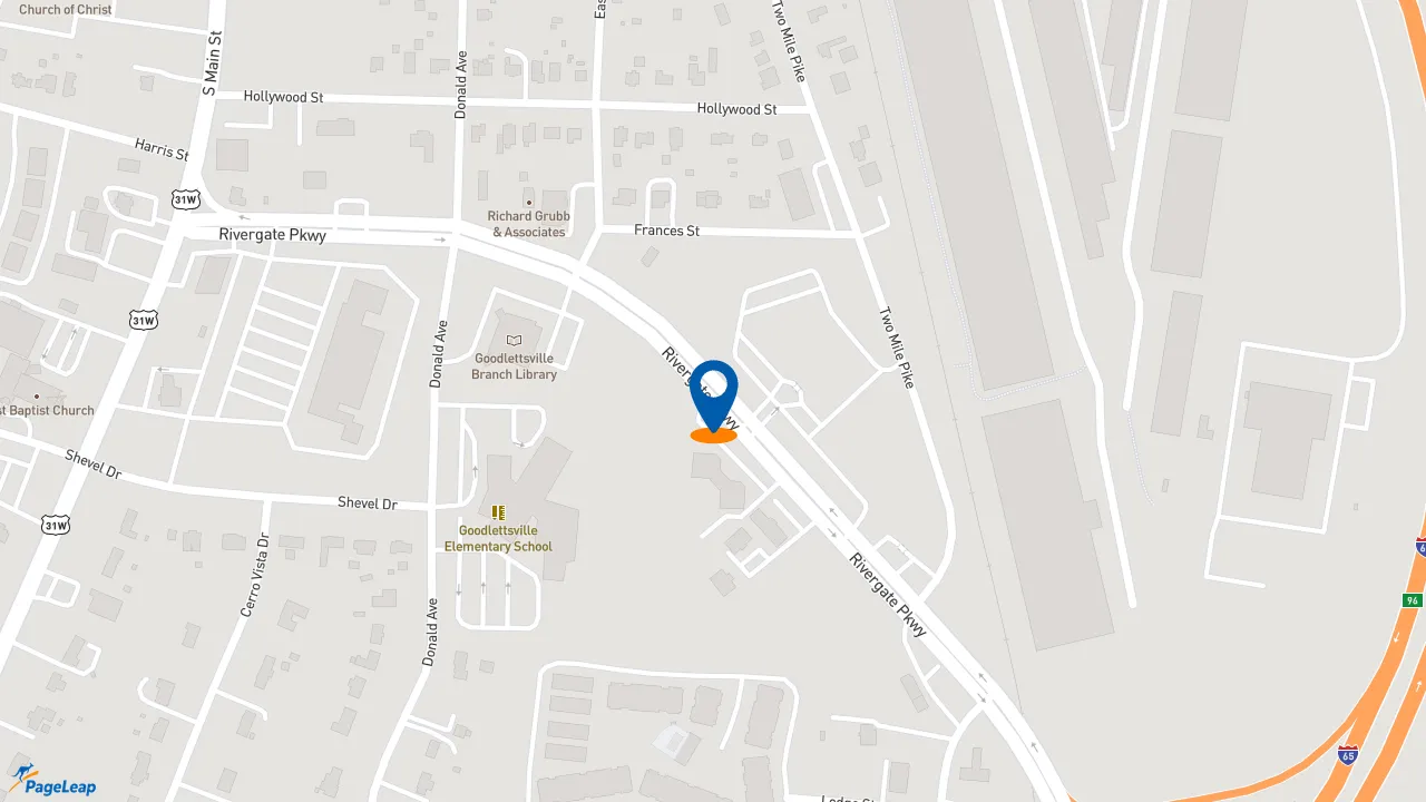 https://pageleap.com map showing location of Subway - Closed in Goodlettsville.