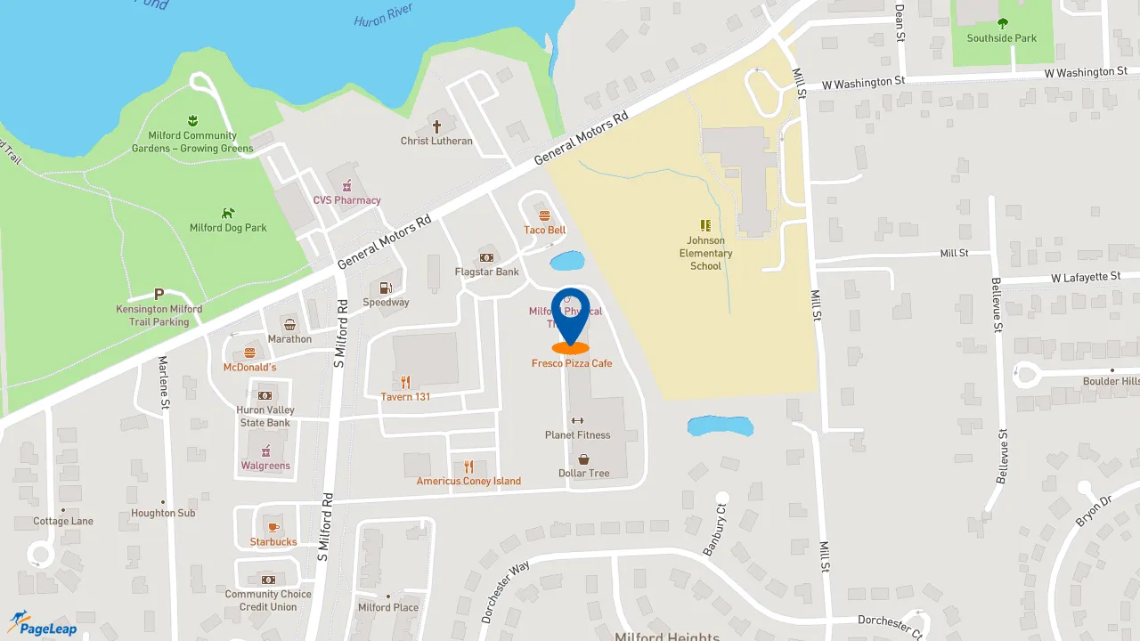 https://pageleap.com map showing location of Subway - Closed in Milford.