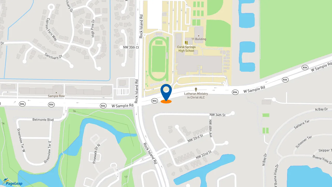 https://pageleap.com map showing location of Subway - Closed in Coral Springs.