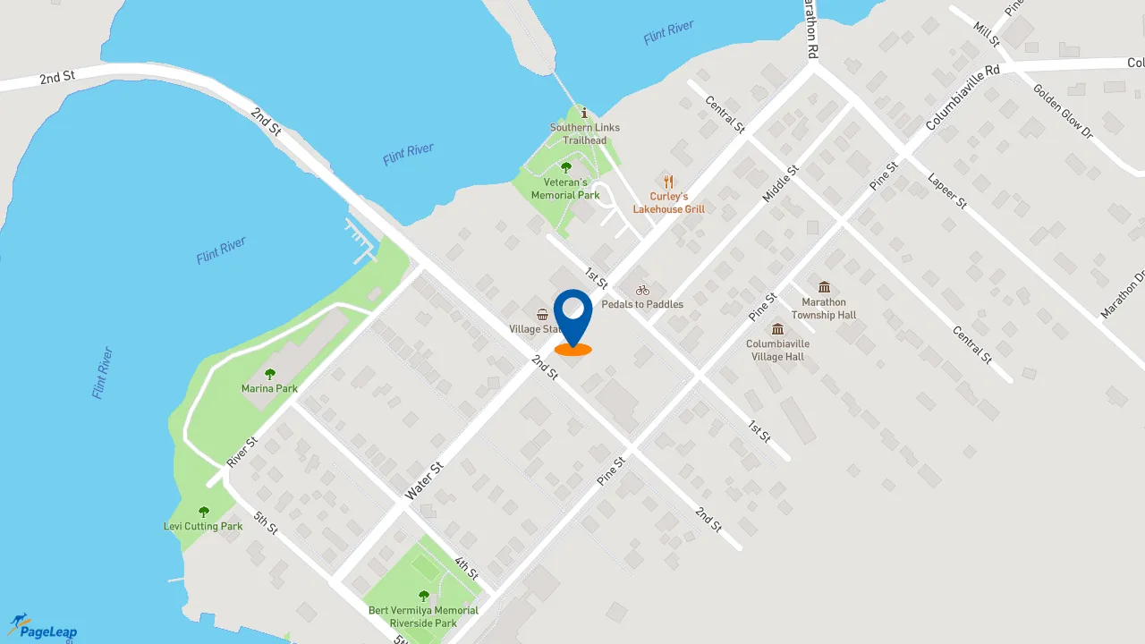 https://pageleap.com map showing location of Subway - Closed in Columbiaville.
