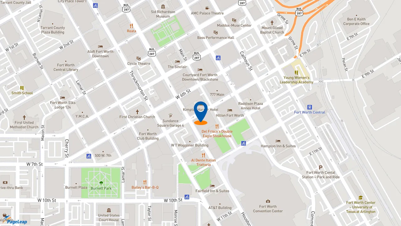 https://pageleap.com map showing location of Subway - Closed in Fort Worth.