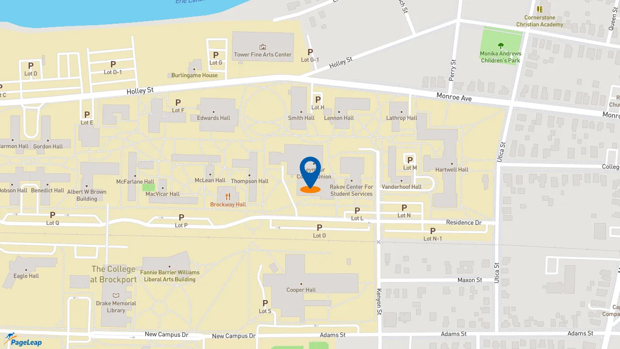 https://pageleap.com map showing location of Subway in Brockport.
