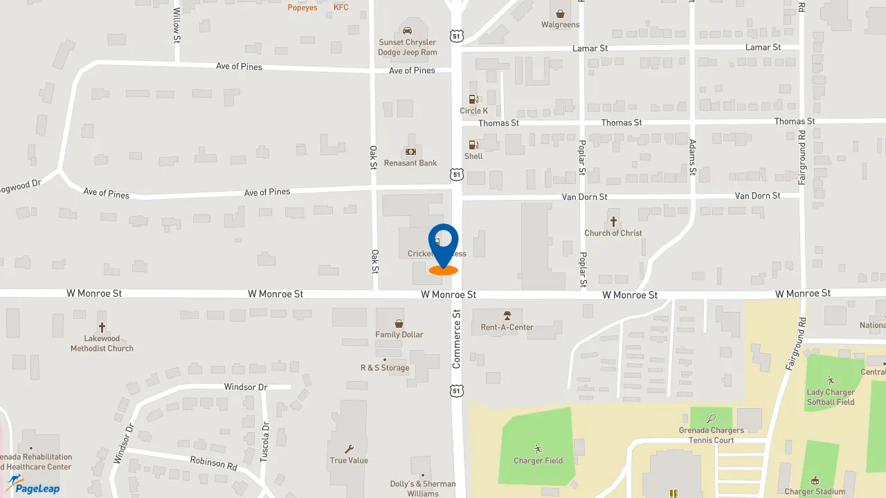 https://pageleap.com map showing location of Subway in Grenada.