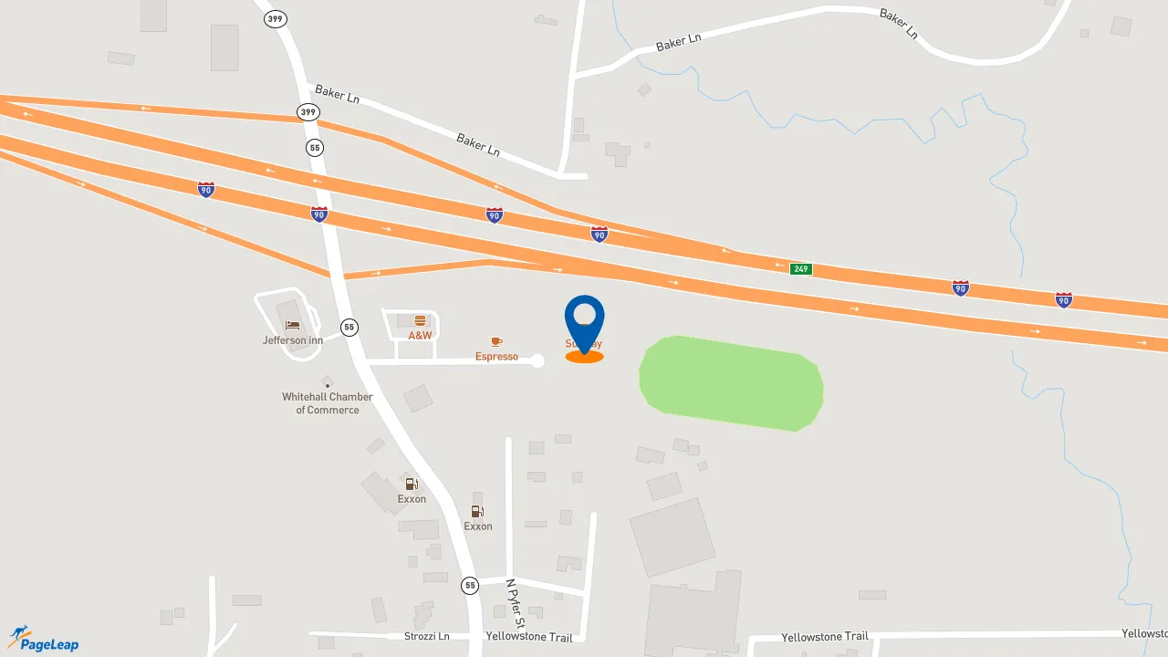 https://pageleap.com map showing location of Subway in Whitehall.