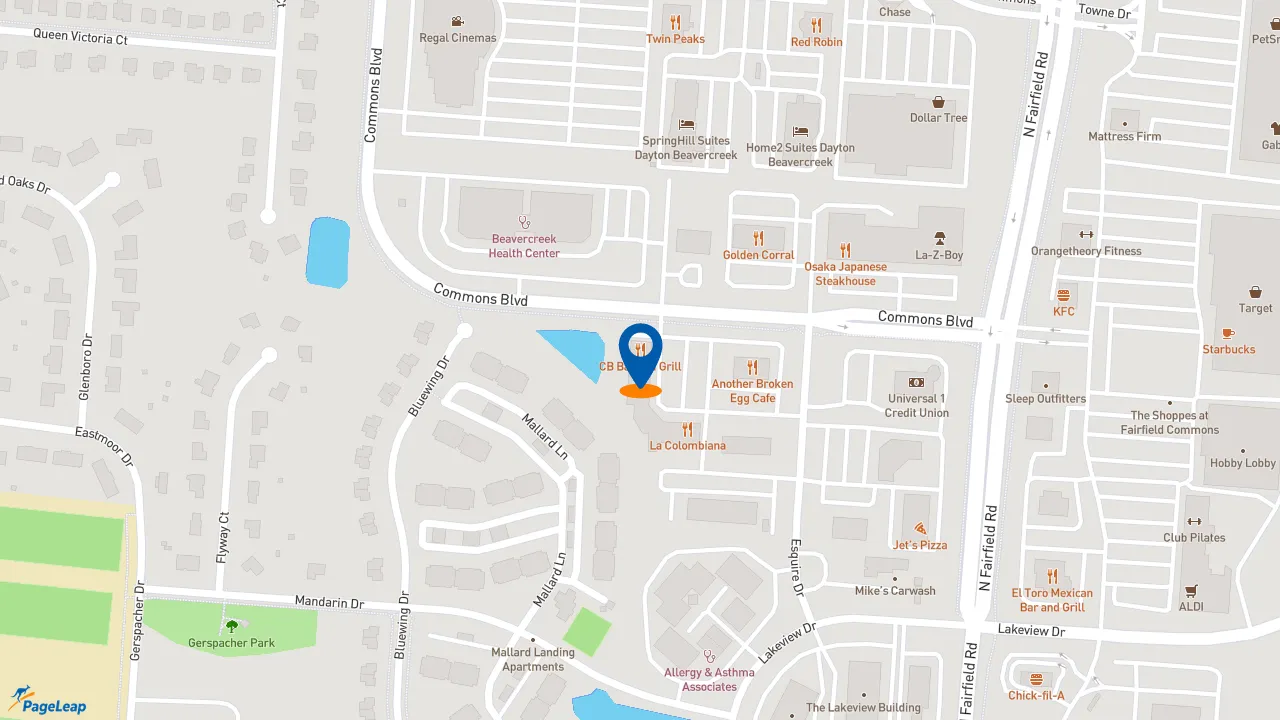 https://pageleap.com map showing location of Subway in Beavercreek.