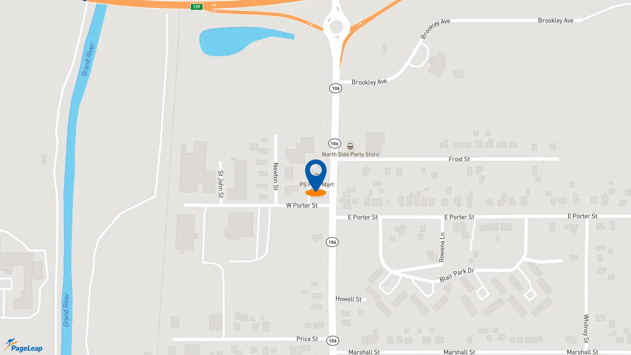 https://pageleap.com map showing location of Subway in Jackson.