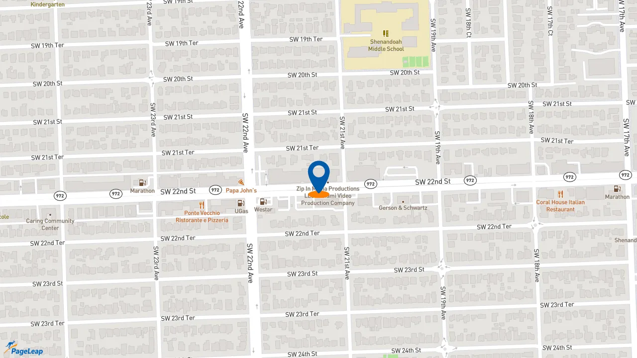 https://pageleap.com map showing location of Subway in Miami.