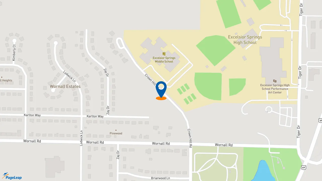 https://pageleap.com map showing location of Subway in Excelsior Springs.