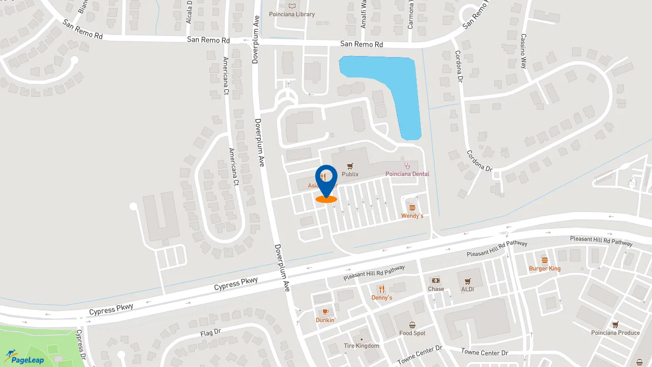 https://pageleap.com map showing location of Subway in Kissimmee.