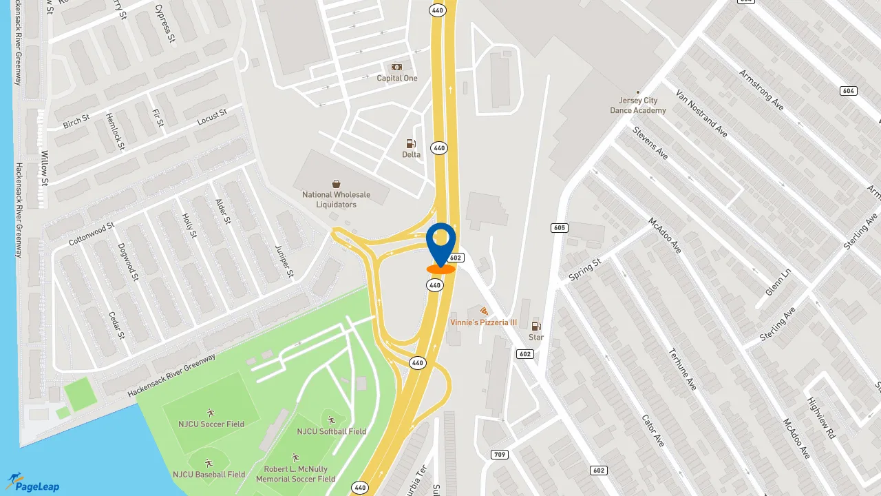 https://pageleap.com map showing location of Subway in Jersey City.