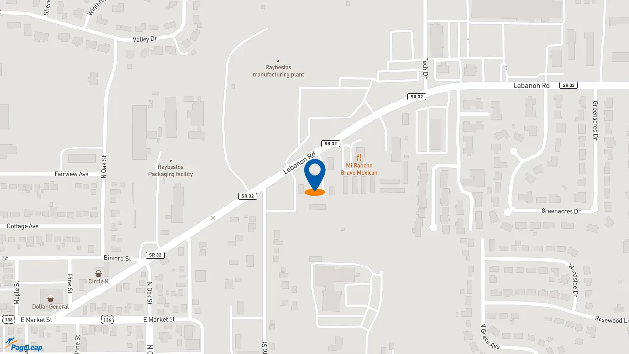 https://pageleap.com map showing location of Subway in Crawfordsville.
