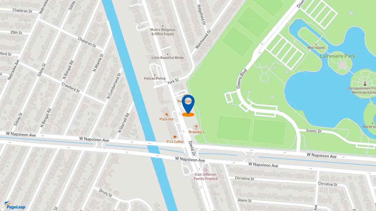 https://pageleap.com map showing location of Subway in Metairie.