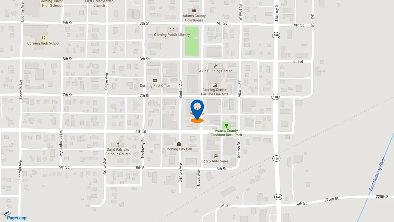https://pageleap.com map showing location of Subway in Corning.