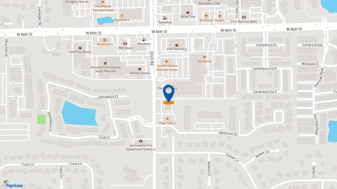 https://pageleap.com map showing location of Subway in Indianapolis.