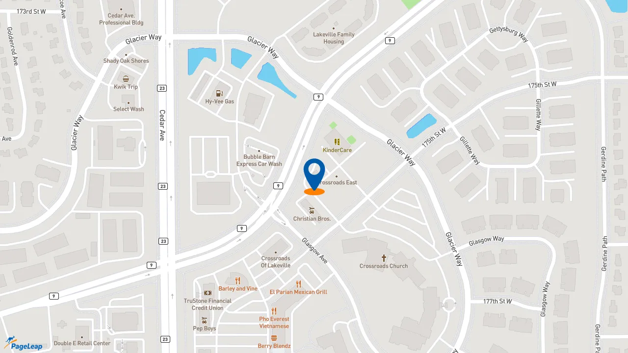 PageLeap.com map showing location of Subway in Lakeville.