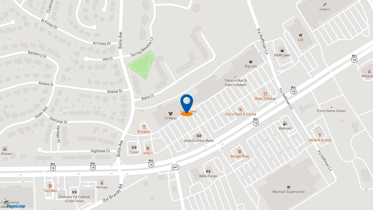 https://pageleap.com map showing location of Subway in Culpeper.