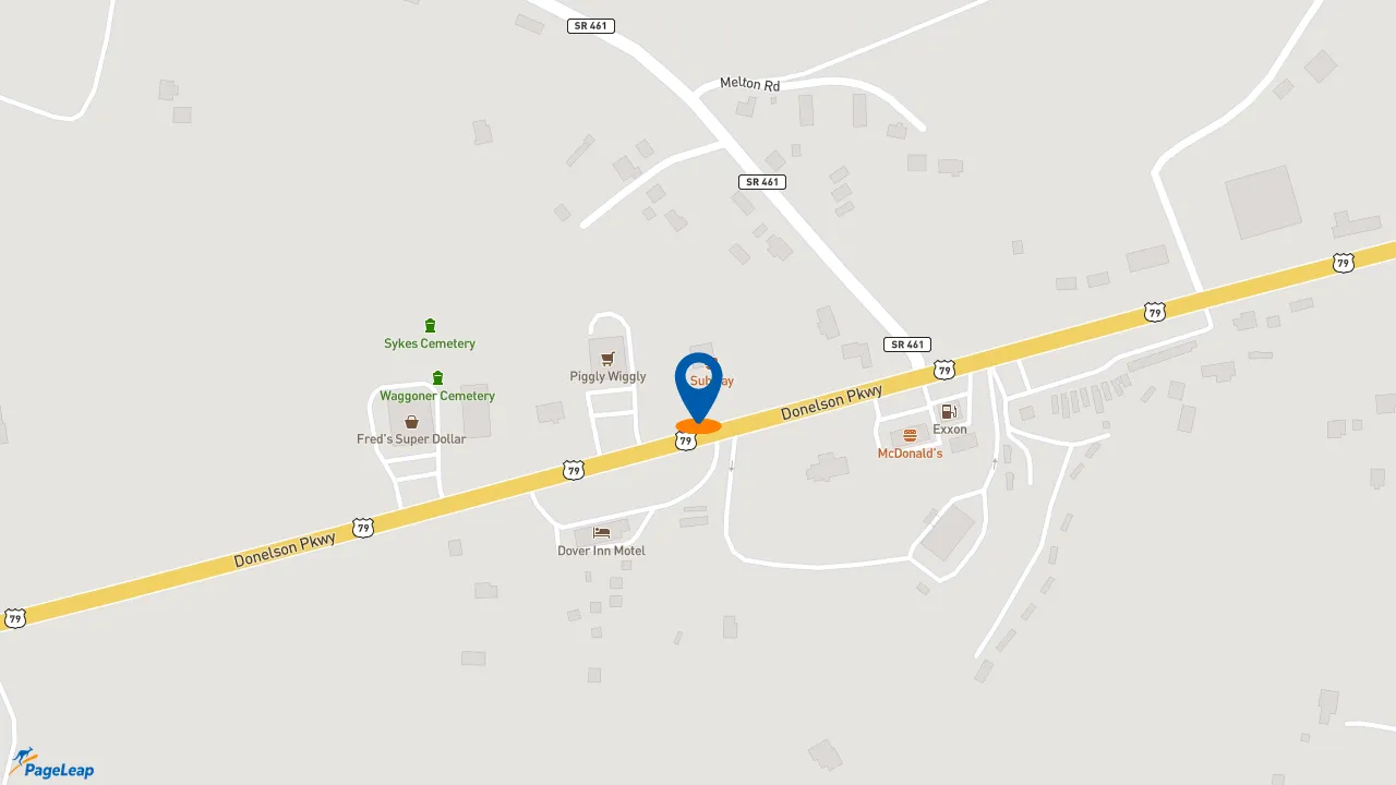 https://pageleap.com map showing location of Subway in Dover.